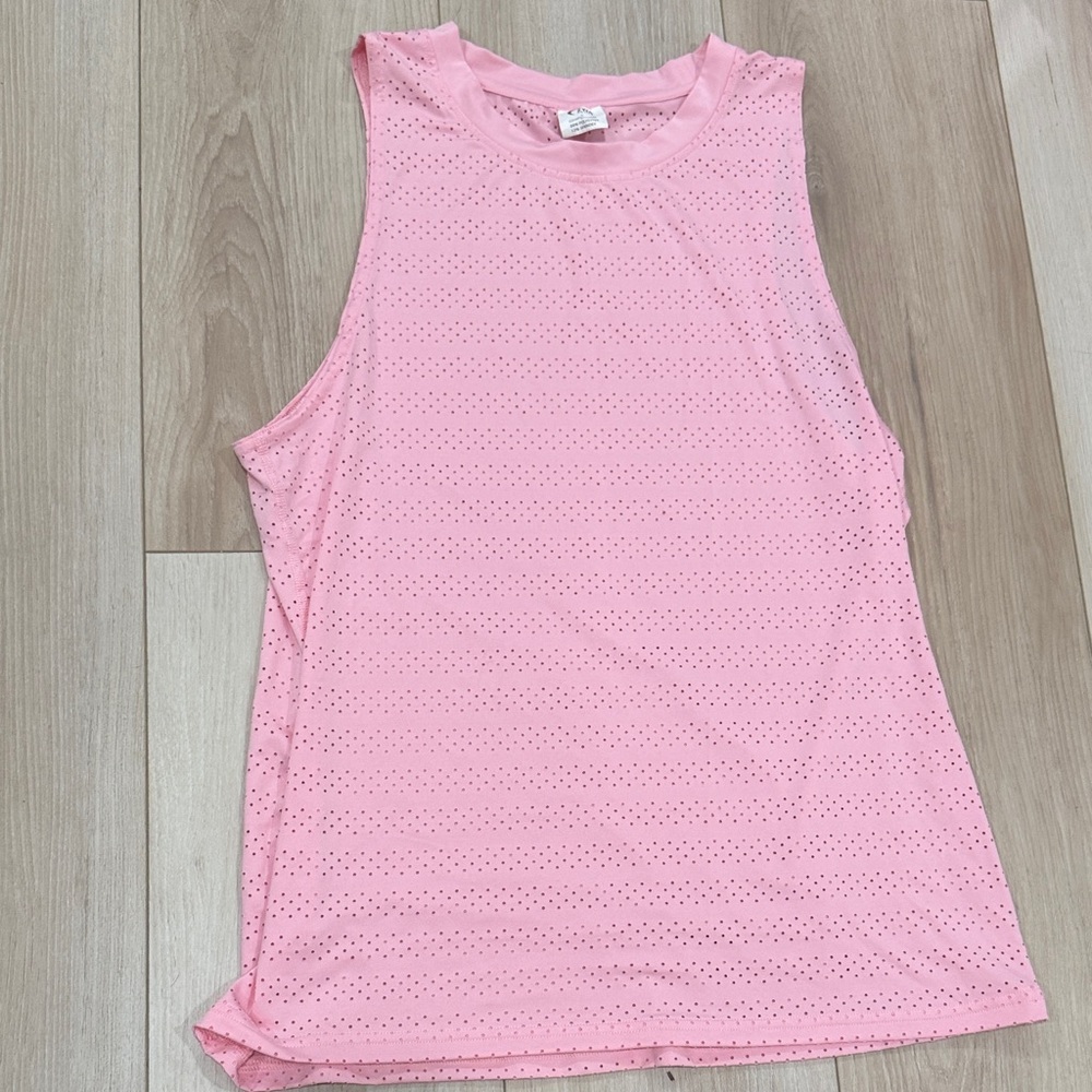 Stylish Pink Perforated Muscle Tee